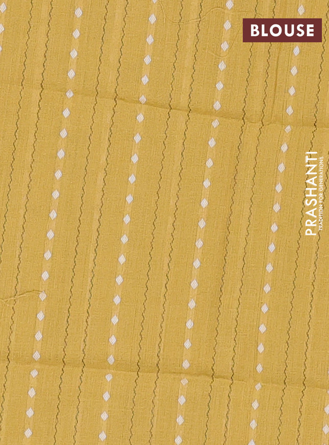 Chettinad cotton saree cs blue and yellow with thread woven buttas and floral design border