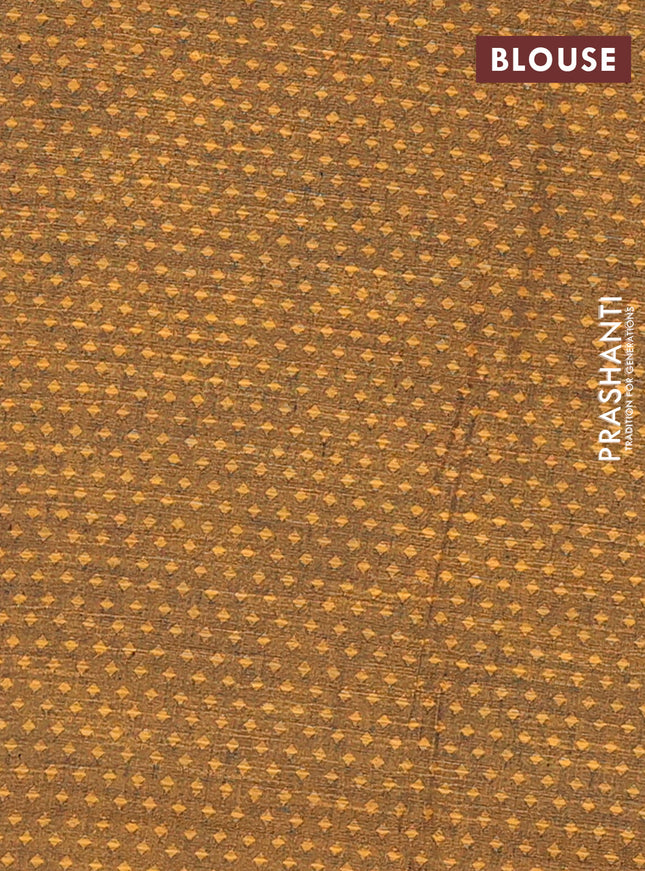 Chettinad cotton saree dark navy blue and mustard yellow with thread woven buttas and floral design border