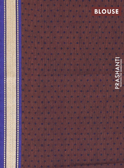 Chettinad cotton saree light green and brown with thread woven buttas and thread woven border