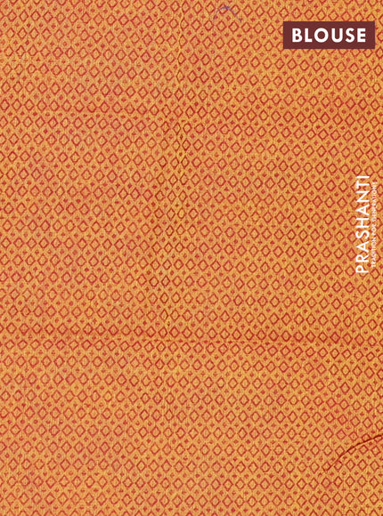 Chettinad cotton saree navy blue and mustard yellow with thread woven buttas and thread woven border