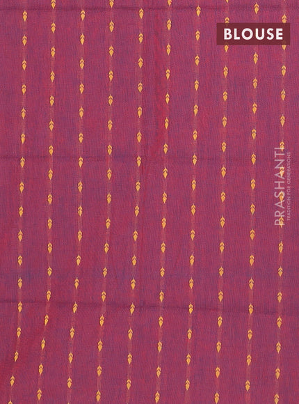 Chettinad cotton saree peacock green and maroon with thread woven buttas and thread woven simple border