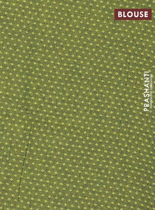 Chettinad cotton saree kumkum red and sap green with thread woven buttas and thread woven border