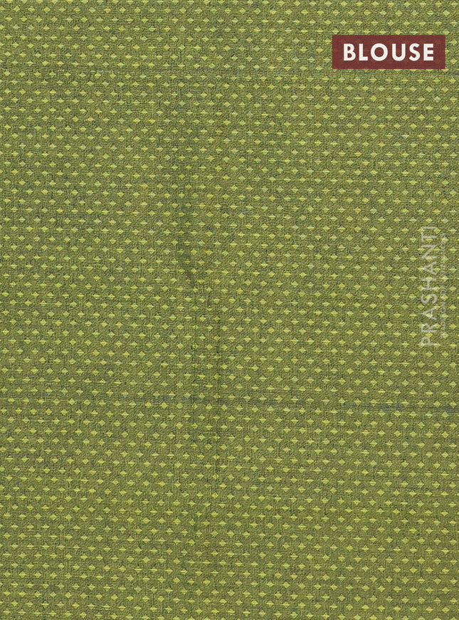 Chettinad cotton saree maroon and sap green with thread woven buttas and thread woven border