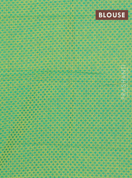 Chettinad cotton saree lime yellow and green with thread woven buttas and temple design thread woven border