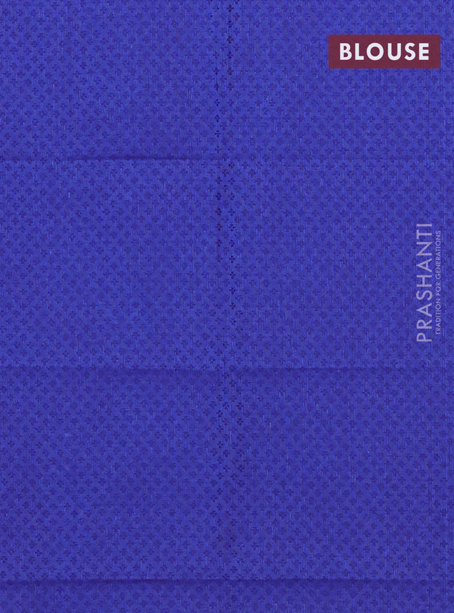 Chettinad cotton saree magenta pink and blue with thread woven buttas and thread woven border