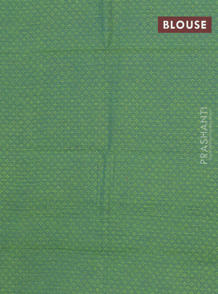 Chettinad cotton saree manthulir green and green with thread woven buttas and thread woven border