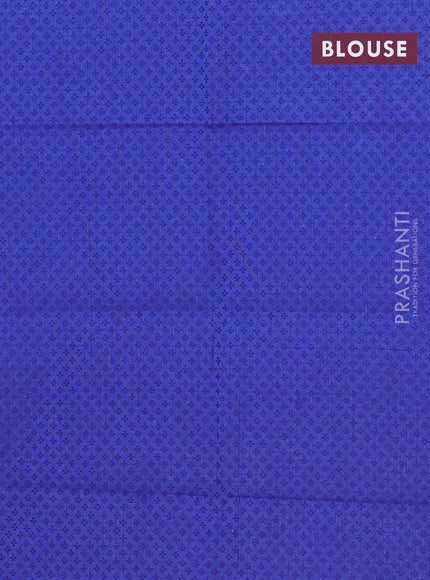 Chettinad cotton saree cs blue and blue with plain body and rettapet thread woven border