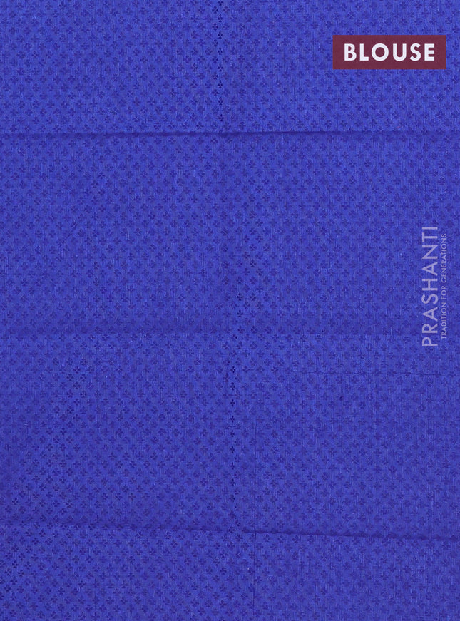 Chettinad cotton saree cs blue and blue with plain body and rettapet thread woven border