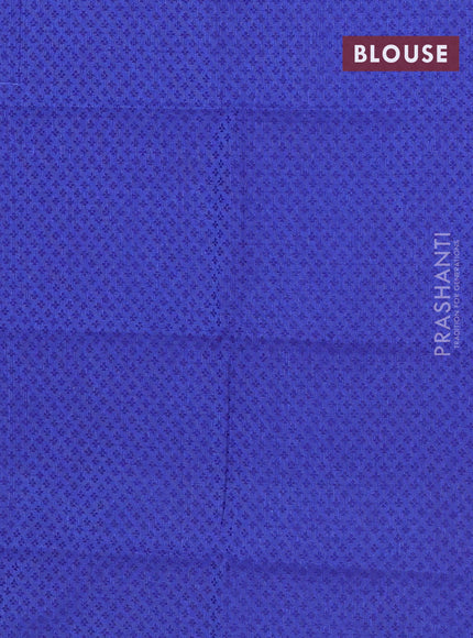 Chettinad cotton saree purple and blue with plain body and rettapet thread woven border