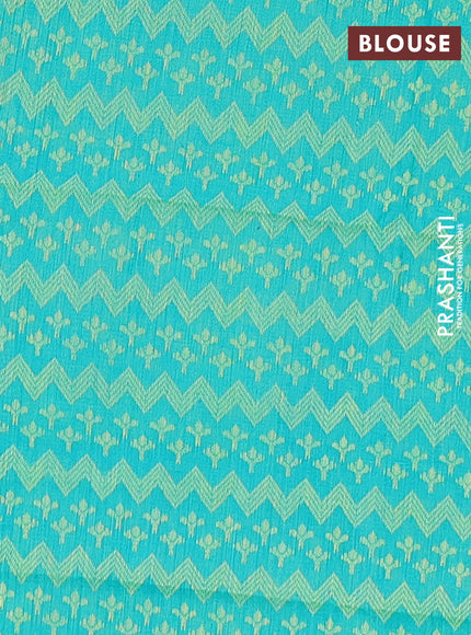 Chettinad cotton saree light green and green with thread woven buttas and thread woven border