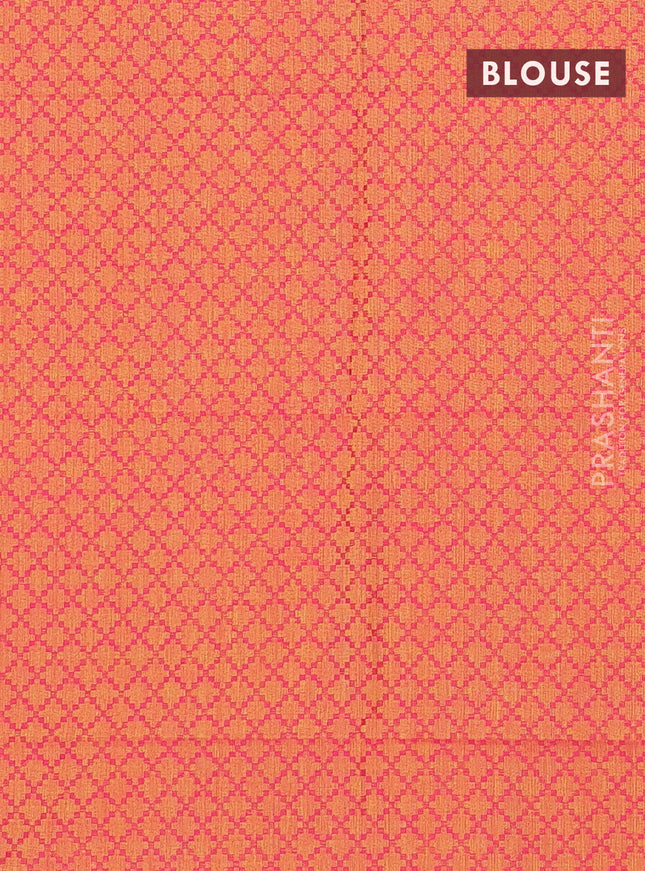 Chettinad cotton saree magenta pink and mustard shade with thread woven buttas and thread woven border