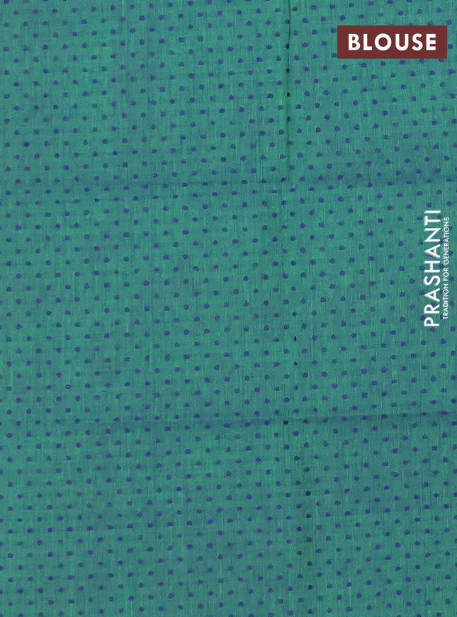 Chettinad cotton saree pink and green with thread woven buttas and thread woven border