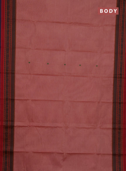 Chettinad cotton saree maroon shade with thread woven buttas and thread woven border