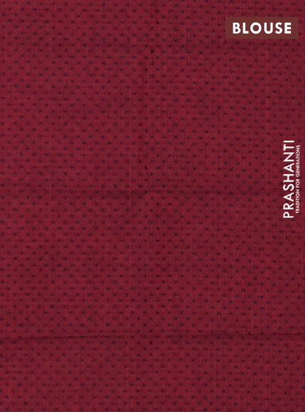 Chettinad cotton saree maroon shade with thread woven buttas and thread woven border