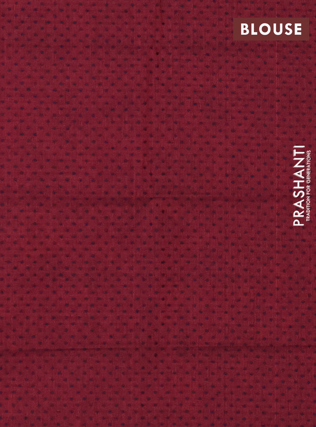 Chettinad cotton saree maroon shade with thread woven buttas and thread woven border