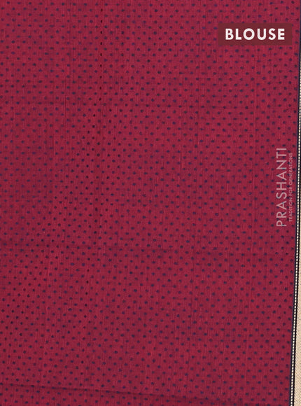 Chettinad cotton saree pastel maroon and brown with thread woven buttas and thread woven border