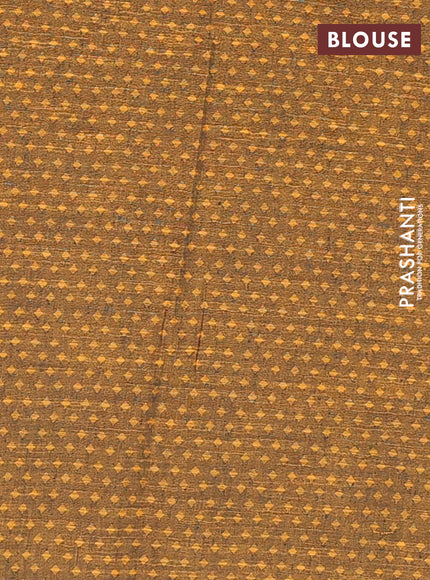 Chettinad cotton saree beige and brown with thread woven buttas and zari woven border