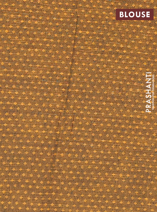 Chettinad cotton saree beige and brown with thread woven buttas and zari woven border