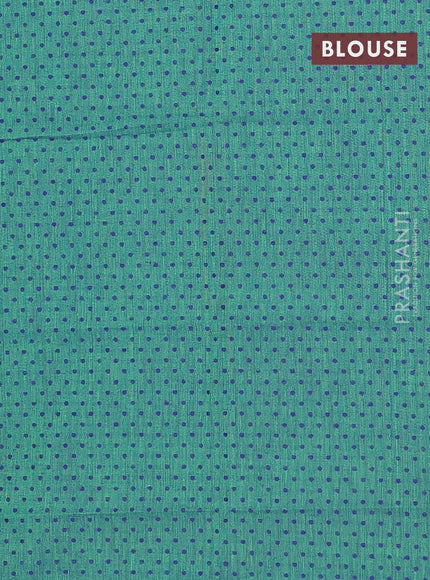 Chettinad cotton saree navy blue and deep maroon with thread woven buttas and zari woven checked border