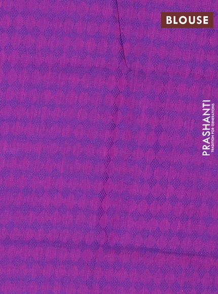 Chettinad cotton saree pink and purple with thread woven buttas and long zari woven border