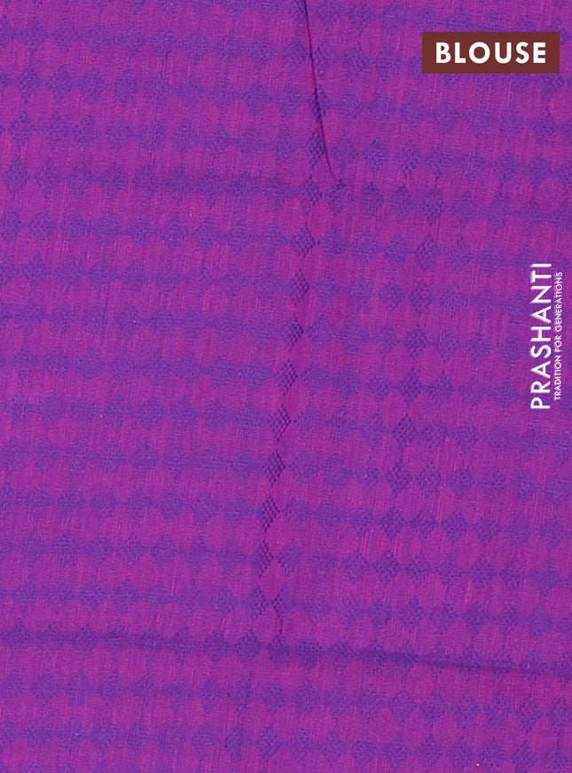 Chettinad cotton saree pink and purple with thread woven buttas and long zari woven border