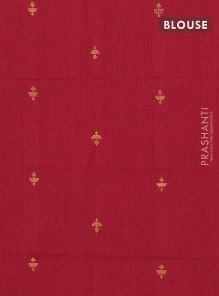 Chettinad cotton saree deep maroon and maroon with thread woven buttas and rettapet zari woven border