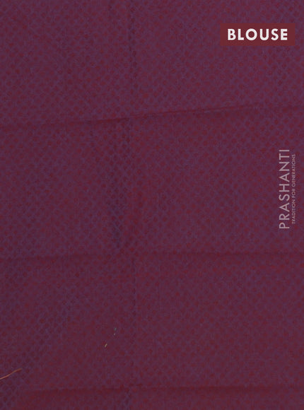Chettinad cotton saree dual shade of blue and wine shade with thread woven buttas and annam zari woven border