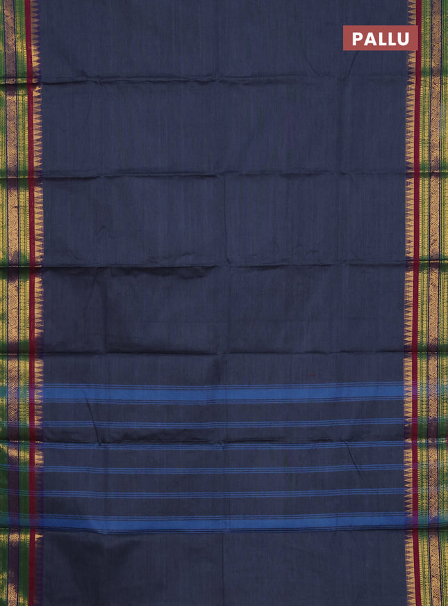 Chettinad cotton saree grey and pink with thread woven buttas and zari woven border