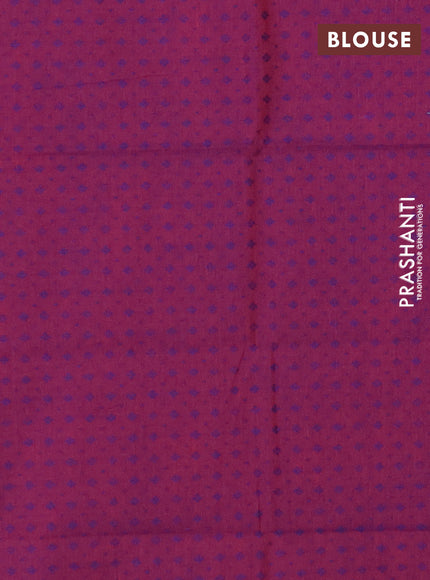 Chettinad cotton saree grey and pink with thread woven buttas and zari woven border