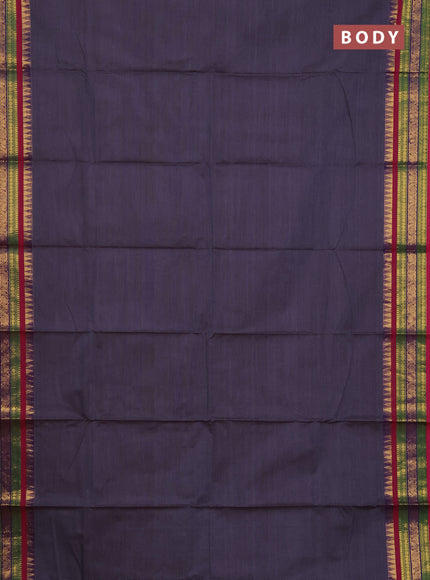 Chettinad cotton saree grey and pink with thread woven buttas and zari woven border