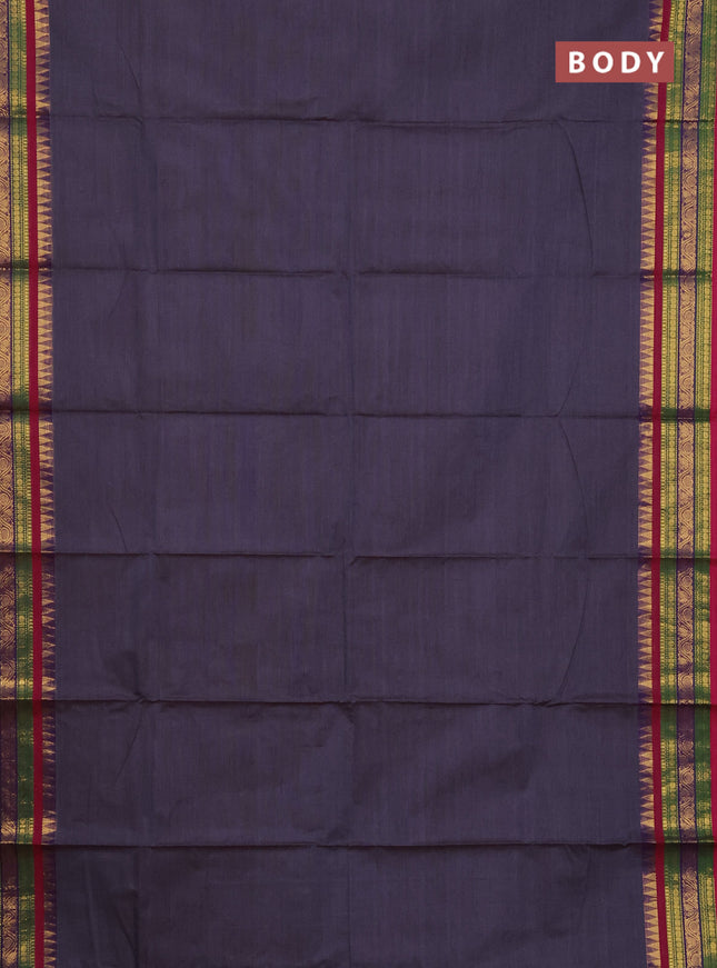 Chettinad cotton saree grey and pink with thread woven buttas and zari woven border