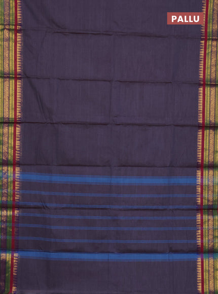 Chettinad cotton saree grey and pink with thread woven buttas and zari woven border