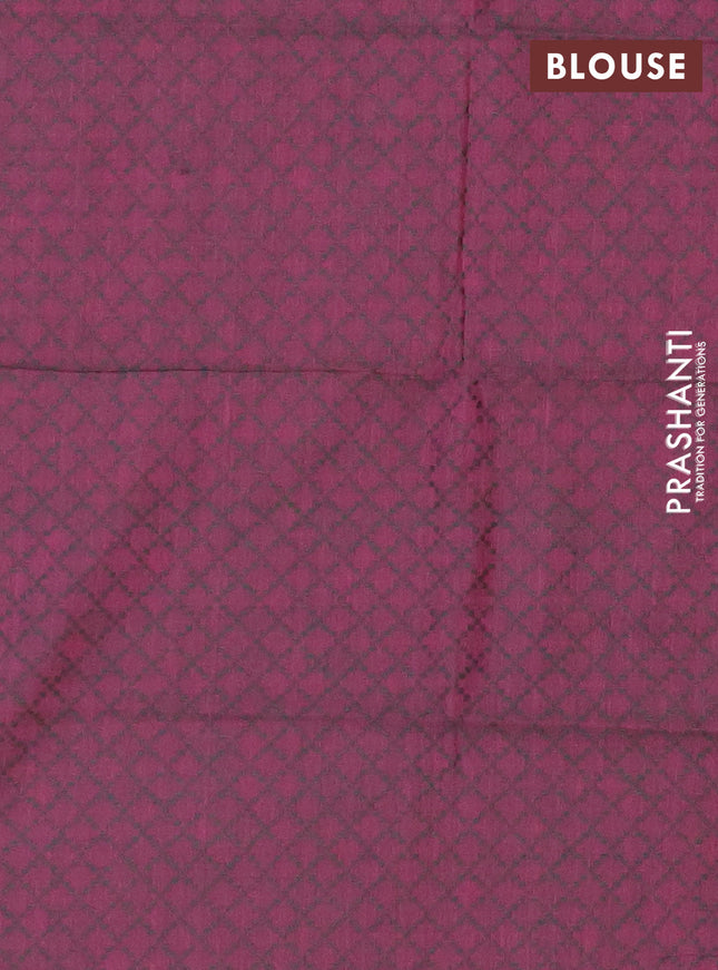 Chettinad cotton saree teal green and pink with thread woven buttas and zari woven border