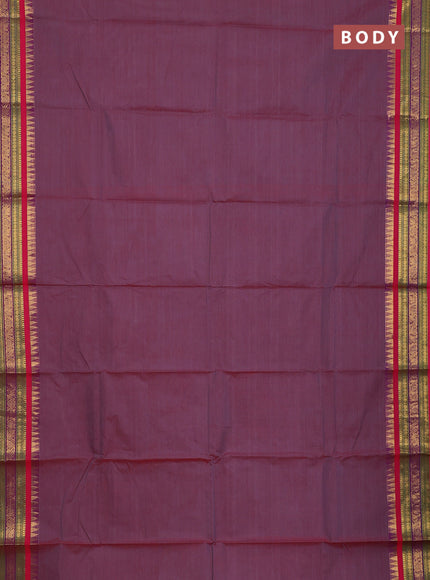 Chettinad cotton saree maroon shade and pink with thread woven buttas and zari woven border