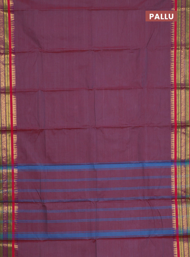 Chettinad cotton saree maroon shade and pink with thread woven buttas and zari woven border