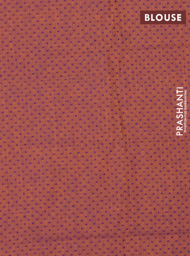 Chettinad cotton saree dual shade of orange and green with allover checked pattern and rattapet zari woven border