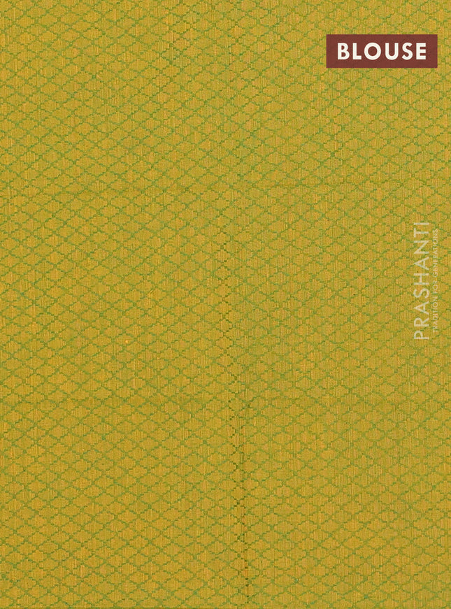 Chettinad cotton saree manthulir green and green with thread woven buttas and temple disign zari woven border