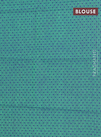 Chettinad cotton saree mild purple shade and green with thread woven buttas and thread & zari woven border