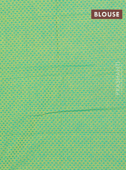 Chettinad cotton saree lime yellow and green with thread woven buttas and thread & zari woven border