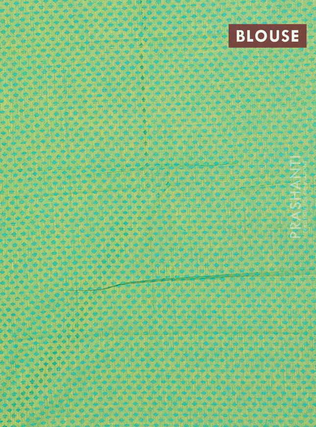 Chettinad cotton saree lime yellow and green with thread woven buttas and thread & zari woven border