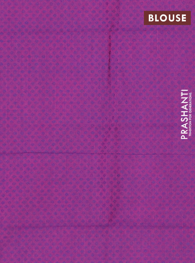 Chettinad cotton saree dual shade of green and blue with thread woven buttas and zari woven border