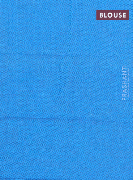 Chettinad cotton saree lime green and cs blue with thread woven buttas and temple design zari border