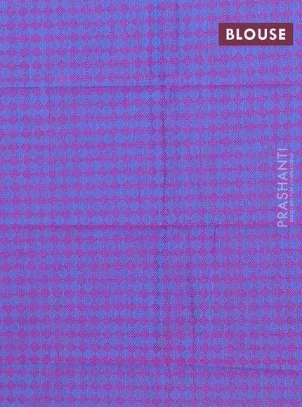 Chettinad cotton saree light green and cs blue with thread woven buttas and temple design zari border