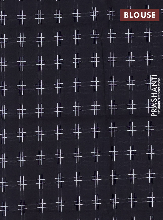 Chettinad cotton saree mehendi green and black with stripes pattern and temple woven zari border