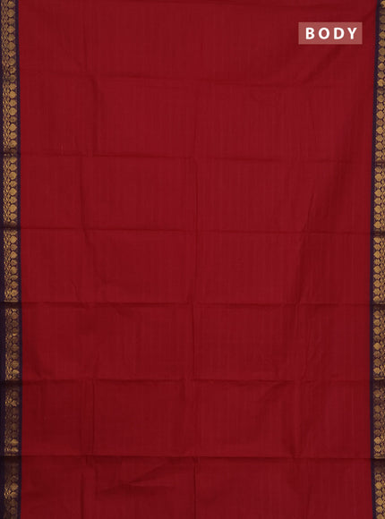 Chettinad cotton saree maroon and deep jamun with allover checked pattern and zari woven border