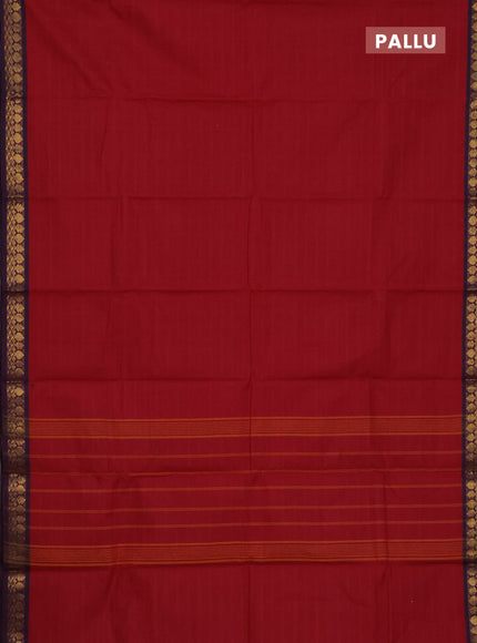Chettinad cotton saree maroon and deep jamun with allover checked pattern and zari woven border