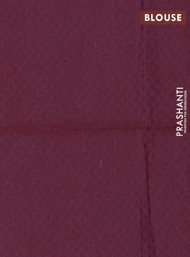 Chettinad cotton saree maroon and deep jamun with allover checked pattern and zari woven border