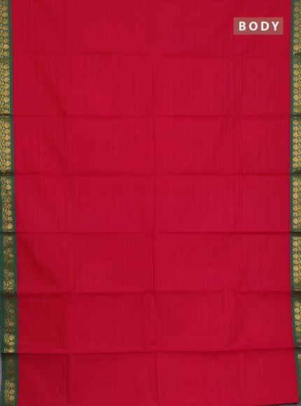 Chettinad cotton saree pink and green with checked pattern and zari woven border