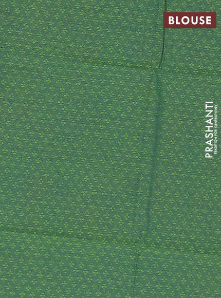 Chettinad cotton saree pink and green with checked pattern and zari woven border