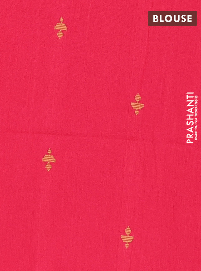 Chettinad cotton saree maroon and red with thread woven buttas and annam & elephant zari woven border